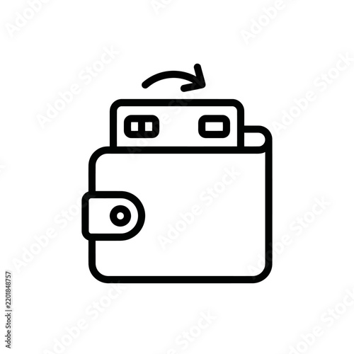 Wallet with Credit Card and Arrow Icon - Financial Transaction Concept
