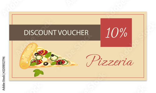Discount ticket for a pizzeria or restaurant.	