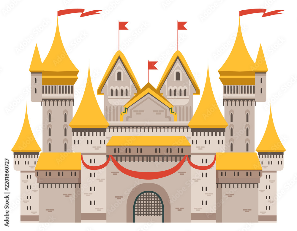 Obraz premium Fairytale tower architecture. Stone building. Old castle
