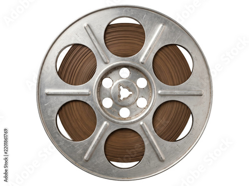 Fotografie Vintage Metal Film Reel Isolated