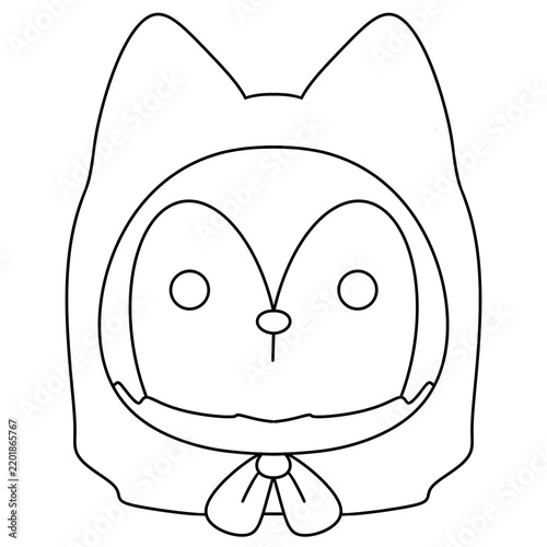 Cute cartoon fox with large ears and round eyes