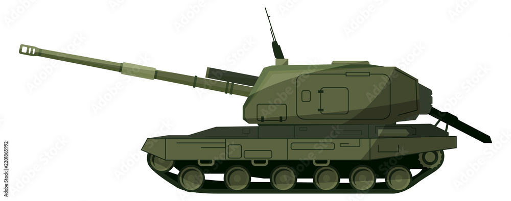 Obraz premium Tank side view. Military vehicle. Combat transport