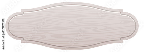 Decorative wooden panel realistic mockup. Blank sign
