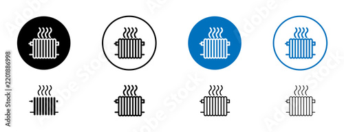 Radiator icon flat outline in black