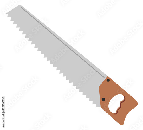 Fotografie Hand saw color icon. Wood cutting tool