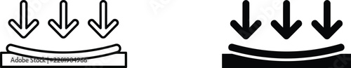 Arrows indicating downward pressure vector illustration