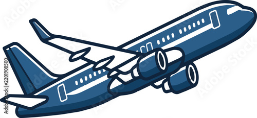 Airplane Flying in Sky Vector Illustration for Travel and Aviation Transport Concept