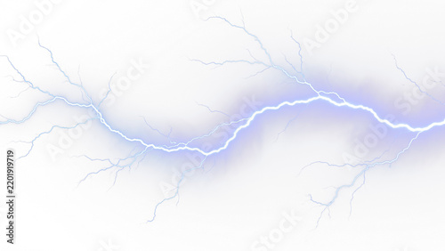 Quadro su tela Intense electric lightning bolt streaking across the frame transparent