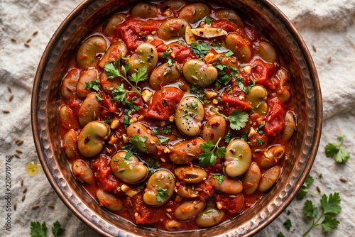 Ful Medames with Tomato Sauce