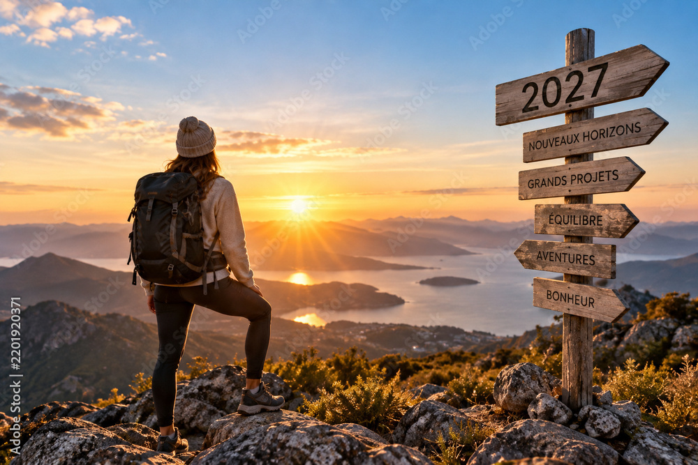 Obraz premium New Year 2027 new horizons and future goals concept