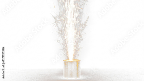 Foto Golden fountain firework emitting bright sparks upwards isolated element