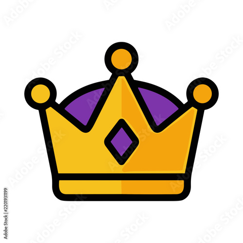 Bild auf Leinwand Golden Crown with Purple Gemstone Symbol of Royalty and Power