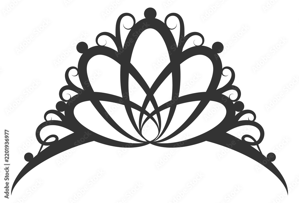 Obraz premium Beauty queen symbol. Black royal diadem icon