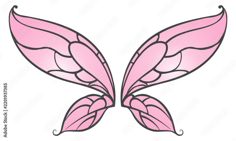Obraz premium Flying fairy wings. Pink girlish party accessory