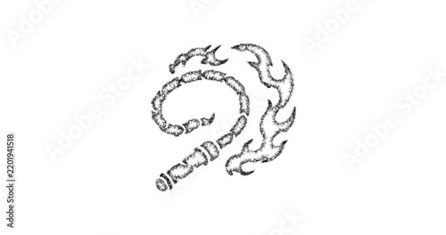 Sketch fire whip icon animation - smooth progressive reveal