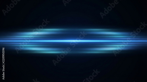 Futuristic glowing cyan light streaks and energy beam on dark background