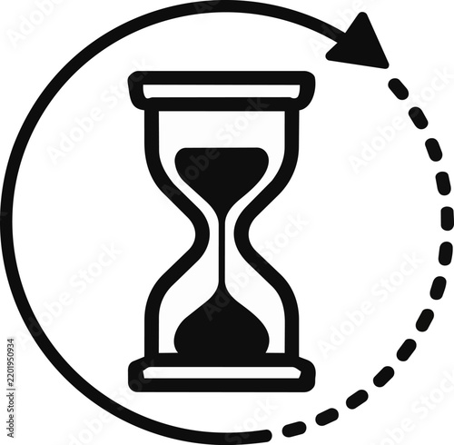 Hourglass circular time cycle icon