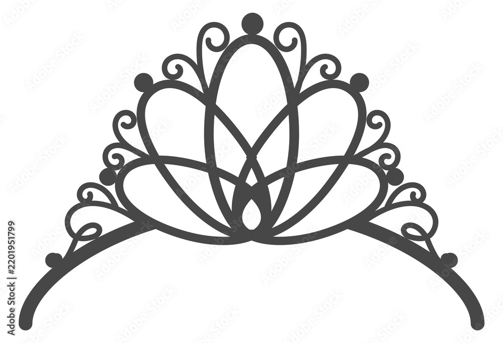 Obraz premium Beauty crown emblem. Decorative vintage black tiara