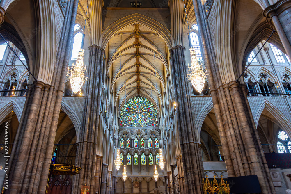 Fototapeta premium Interiors of Westminster Abbey in London, UK