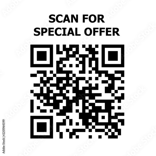 QR code with Scan for Special Offer text for promotional marketing and discounts