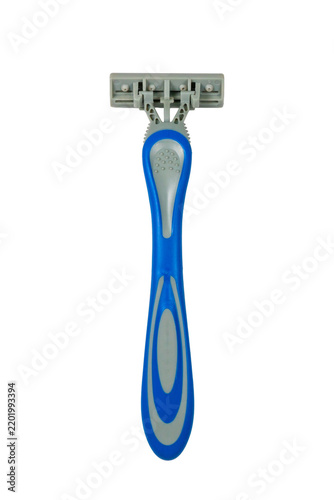 Blue disposable razor for daily shaving hygiene