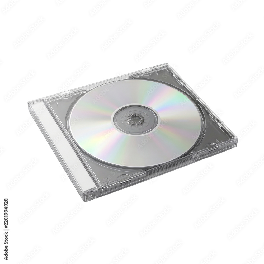 Fototapeta premium Vintage Compact Disc Jewel Case Isolated