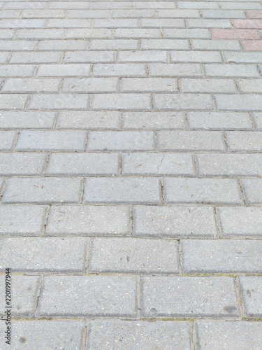 Grey Concrete Paving Slabs Texture on Pedestrian Sidewalk Perspective
