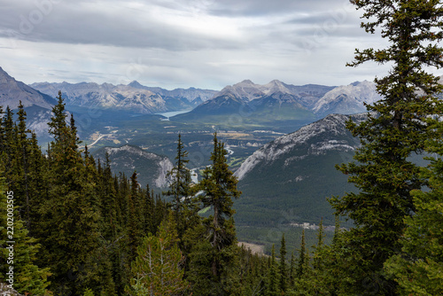 Beautiful view of the Tunnel Mountain and Bow River in Banff, Canada