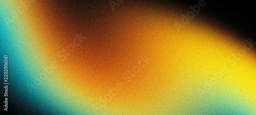 Grainy gradient background orange green red yellow blurred shape on black background, vibrant glowing grain texture abstract backdrop for digital wallpaper, web banner, poster or website header design