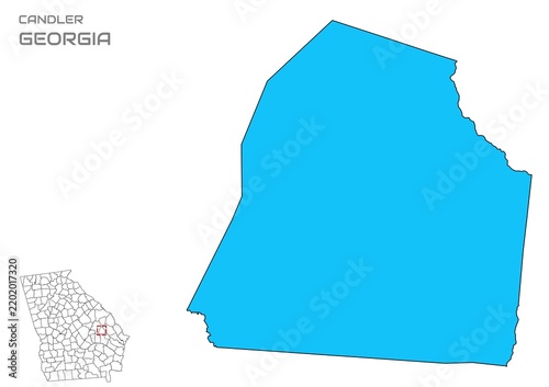 Candler County Map, Georgia State, USA