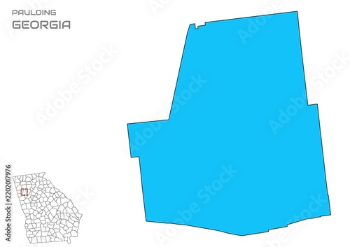 Paulding County Map, Georgia State, USA