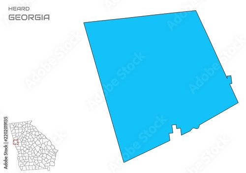 Heard County Map, Georgia State, USA