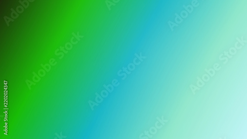 Gradient background transitions from vibrant green to serene blue creating a smooth color shift