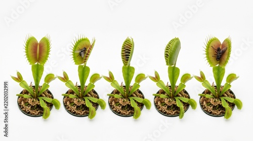 Plakat w ramie Venus flytrap sequence capturing insect capture process