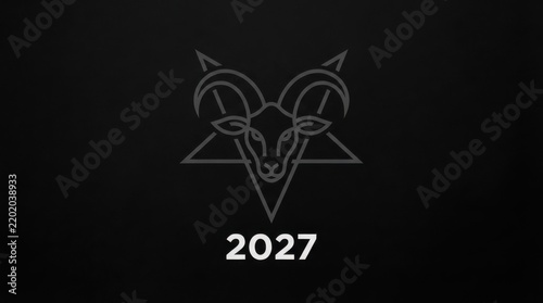 Stylized Goat Head Symbol with 2027