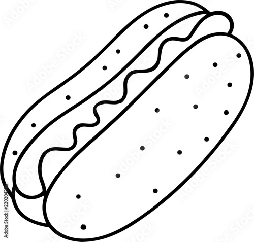 Hotdog Silhouette Vector Illustration for Fast Food Artwork
