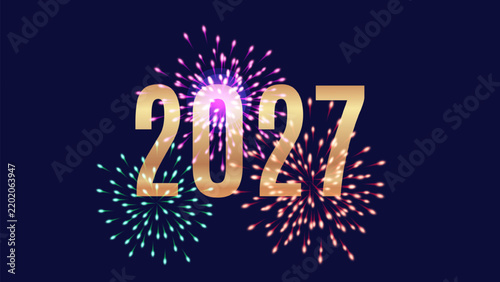 2027 New Year Celebration Modern Graphic Design for banner poster calendar cover and social media. vector illustration.
