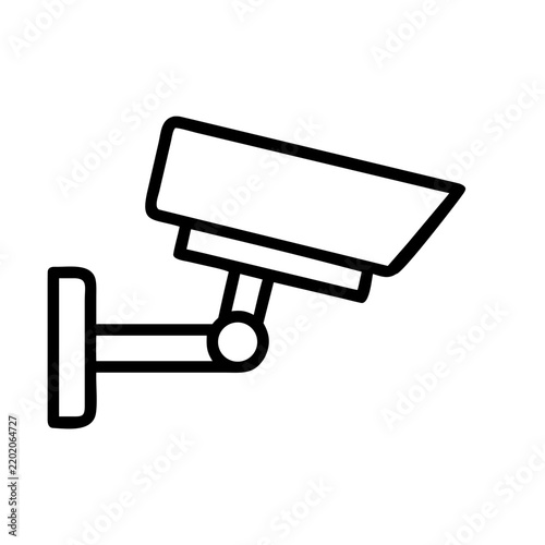 security camera wall mount line icon, surveillance and monitoring symbol for safety, protection and cctv concept, outline vector design