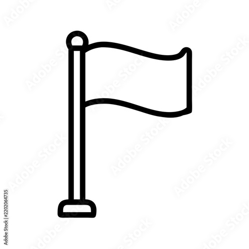 flag on pole line icon, national and country symbol for politics, identity and culture concept, outline vector design