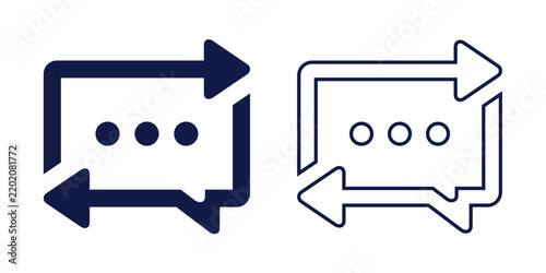 Refresh Message Icon. Chat Update, Conversation Reload, Data Sync Symbol. Vector Illustration