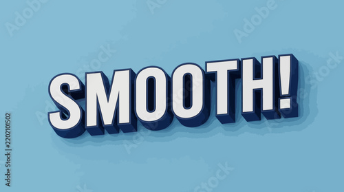 Smooth 3d text effect with bold white typography on a blue background