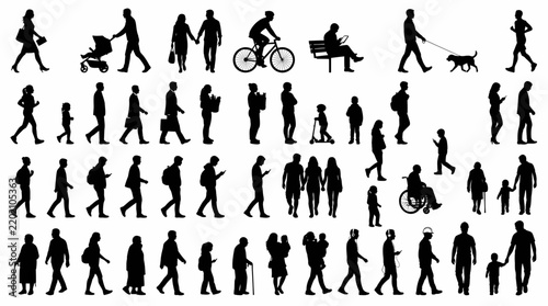 People silhouettes in elevation side view | Architecture people | silhouettes of people | 2D people | Section Elevation View | Architectural drawing people | characters.