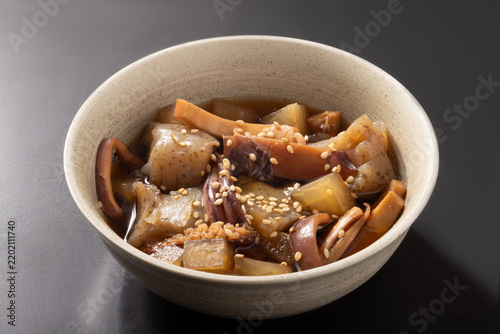 いか　こんにゃく　煮物