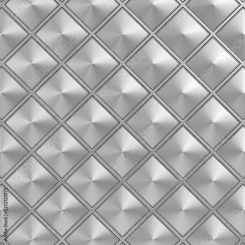 Obraz na płótnie Silver metallic diamond pattern with brushed texture background.