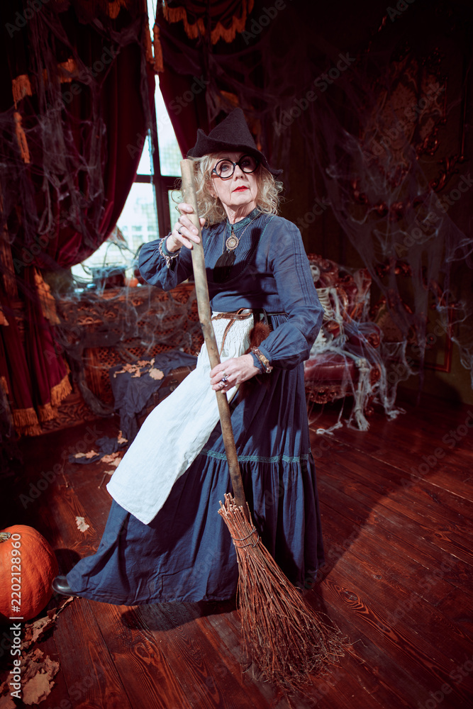 Obraz premium Witch Holding Broom
