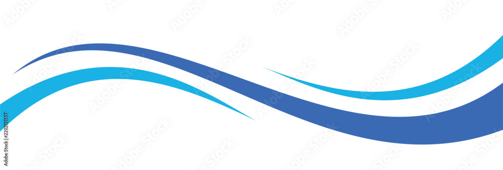 Obraz premium Blue flow of wavy lines, abstract waves background. Vector waves illustration