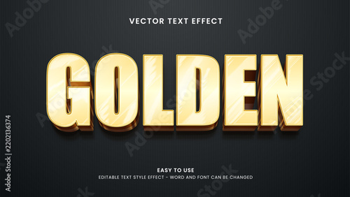 Obraz na płótnie golden editabla text effect 3d vector 