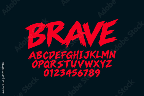 modern street punk and playful font and number