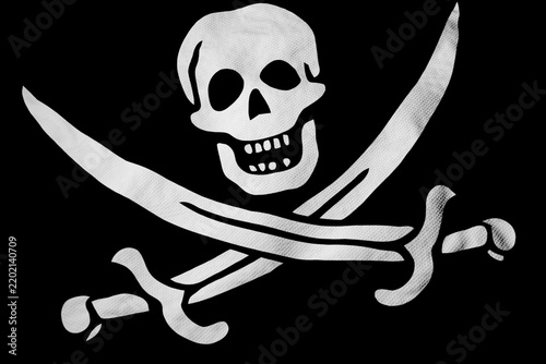 Waving Pirate flag (used by Jack Rackham) in 3D rendering