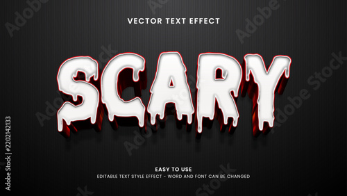 Obraz na płótnie scary editabla text effect 3d vector 